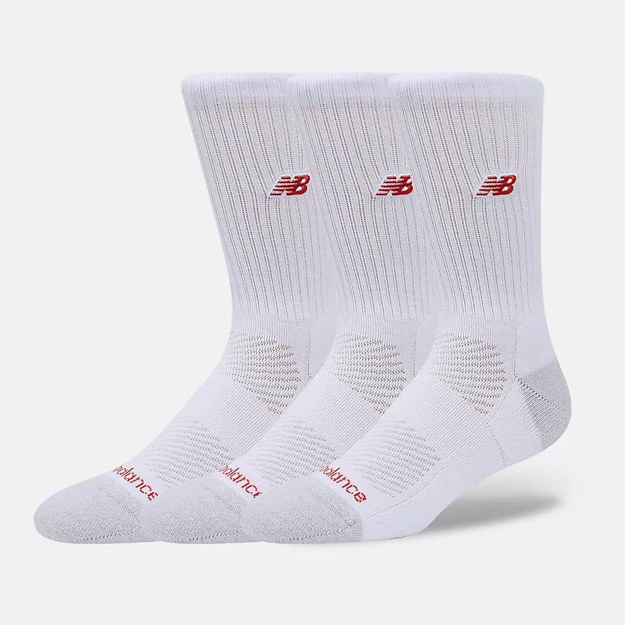New Balance Active Premium Crew 3 packs Acc Socks in white- product view