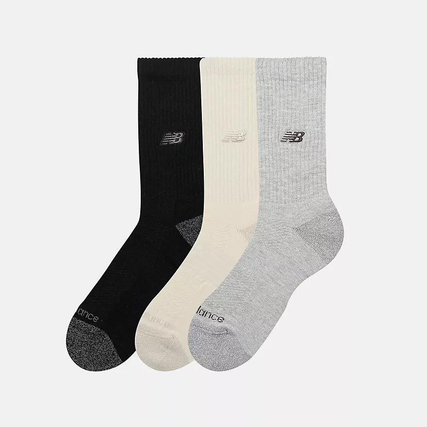 New Balance Active Premium Crew 3 packs Acc Socks in black- product view