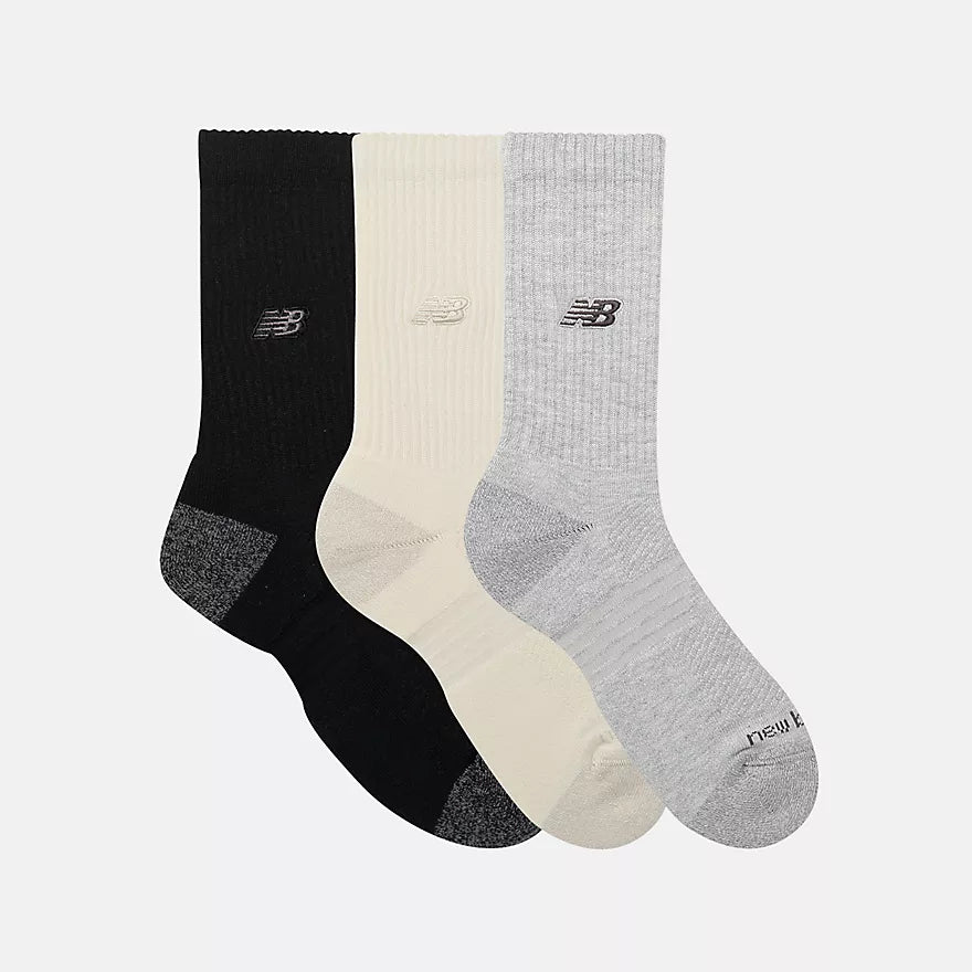 New Balance Active Premium Crew 3 packs Acc Socks in black- product view