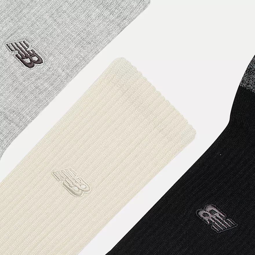 New Balance Active Premium Crew 3 packs Acc Socks in black- product view