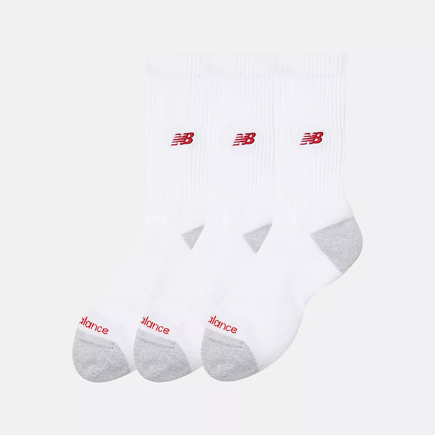 New Balance Active Premium Crew 3 packs Acc Socks in white- product view