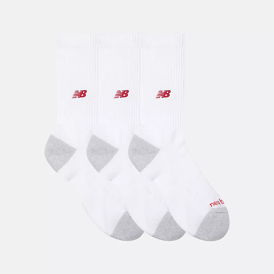 New Balance Active Premium Crew 3 packs Acc Socks in white- product view