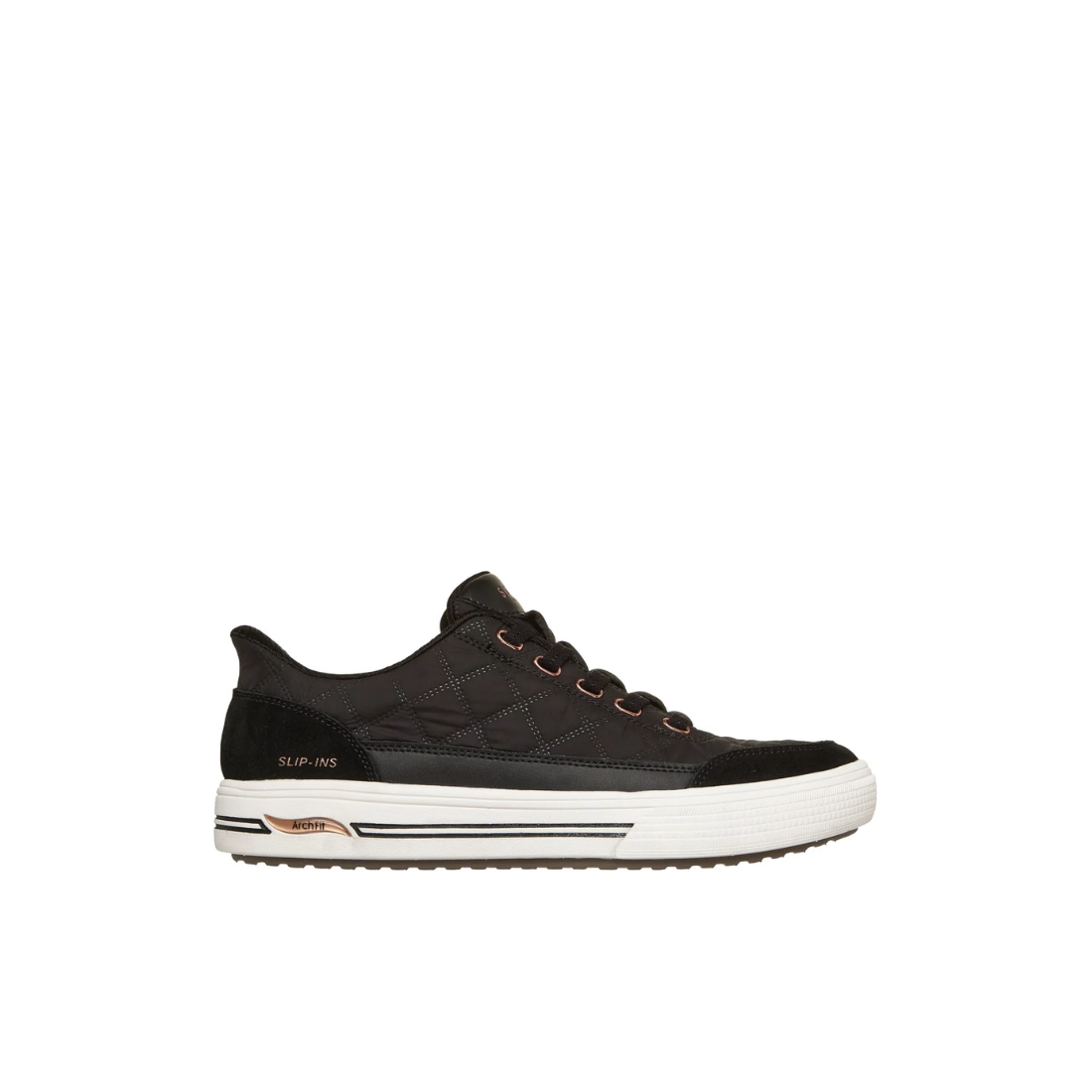 Skechers Slip-ins- Arch Fit Arcade - Cozy Fit Cuddle Steps W Women Shoes Sneakers in black - product view