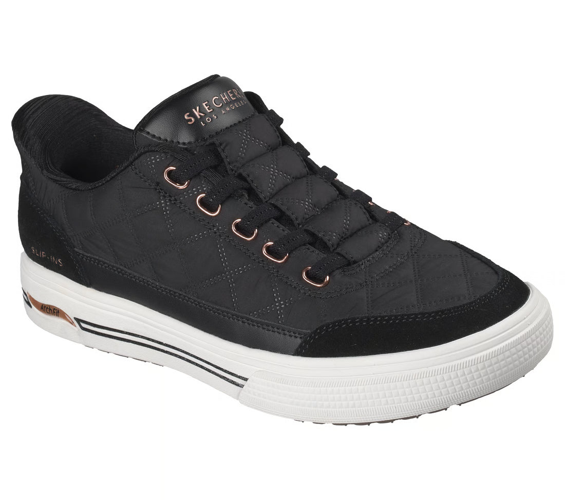Skechers Slip-ins- Arch Fit Arcade - Cozy Fit Cuddle Steps W Women Shoes Sneakers in black - product view