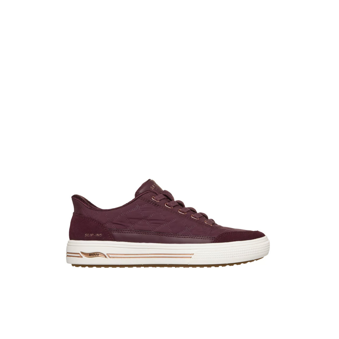 Skechers Slip-ins- Arch Fit Arcade - Cozy Fit Cuddle Steps W Women Shoes Sneakers in wine - product view