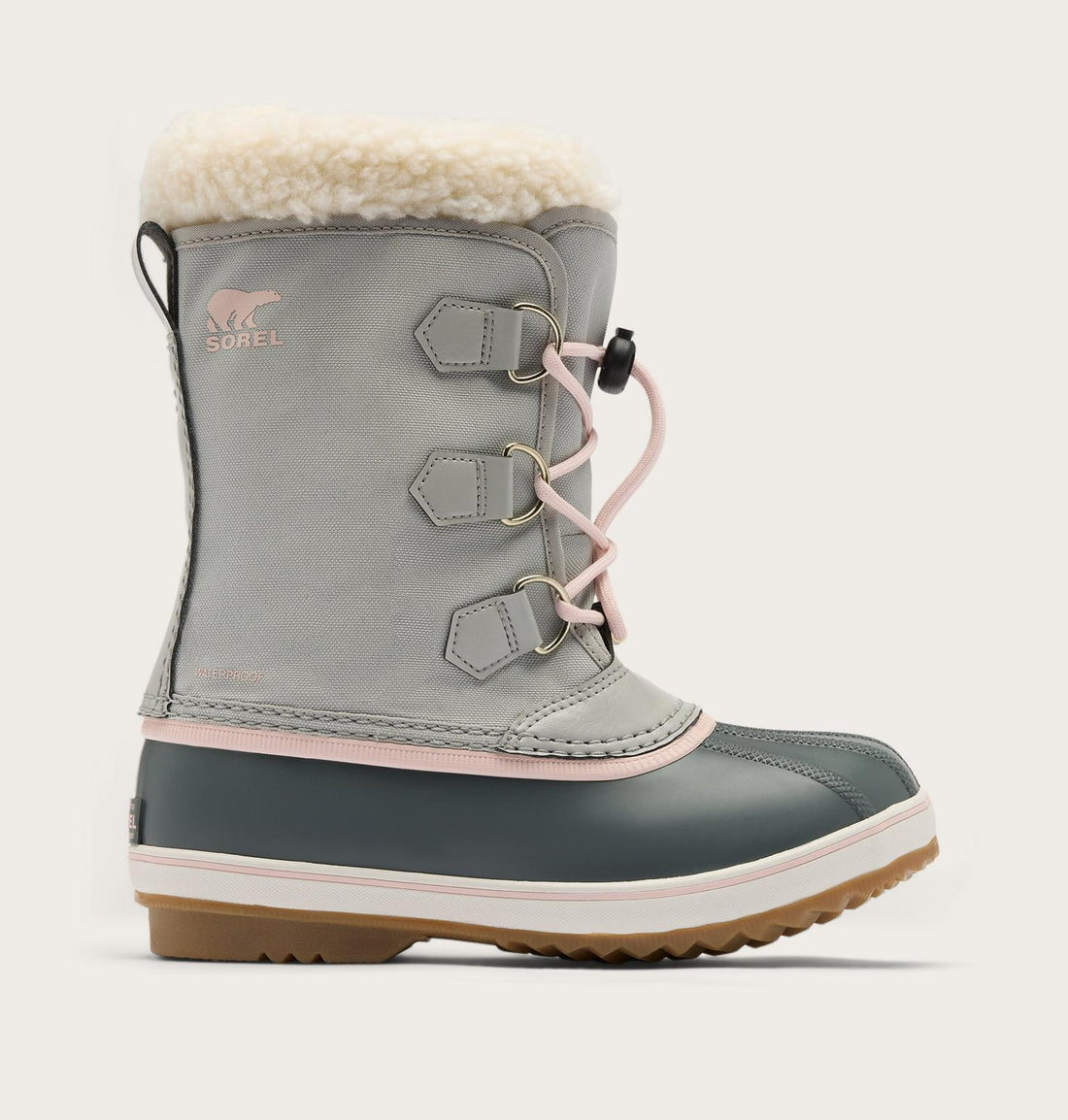 Sorel Big Kids Yoot Pac Nylon WP Kids Boots Winter in grey - product view