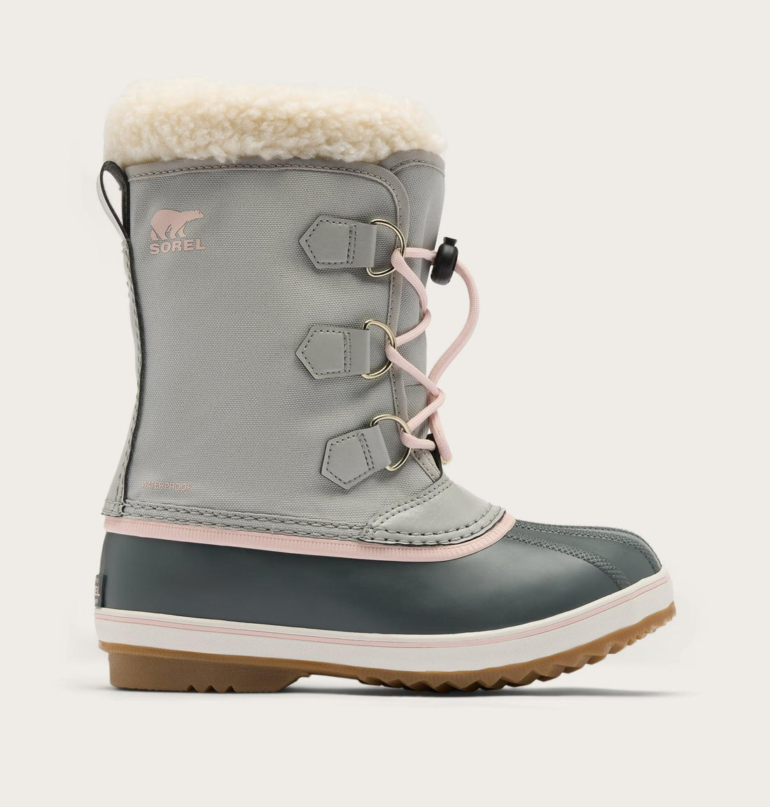 Sorel Little Kids Yoot Pac Nylon WP Kids Boots Winter in grey - product view