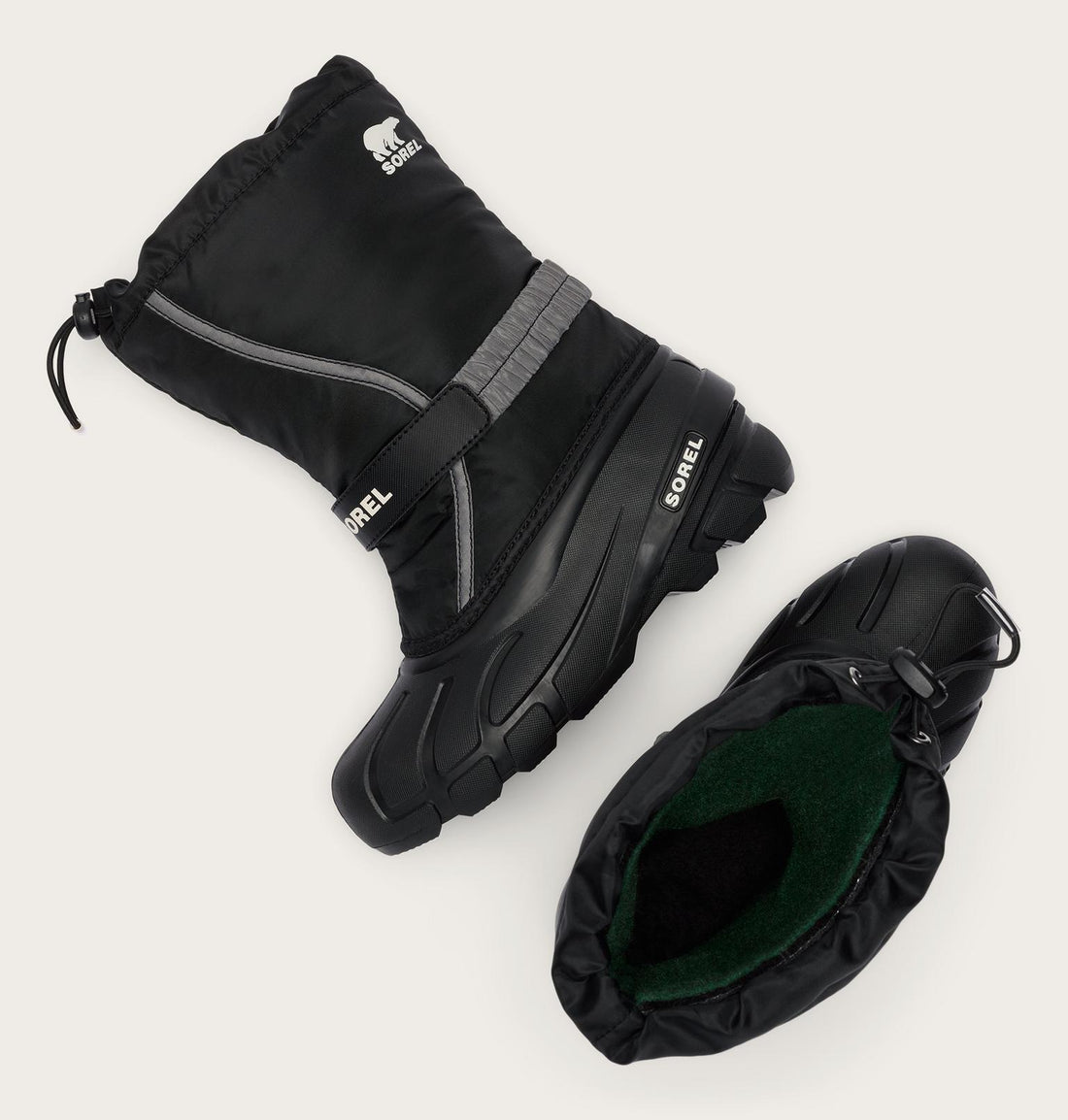 Sorel Big Kids Flurry Boot Kids Winter in black - product view