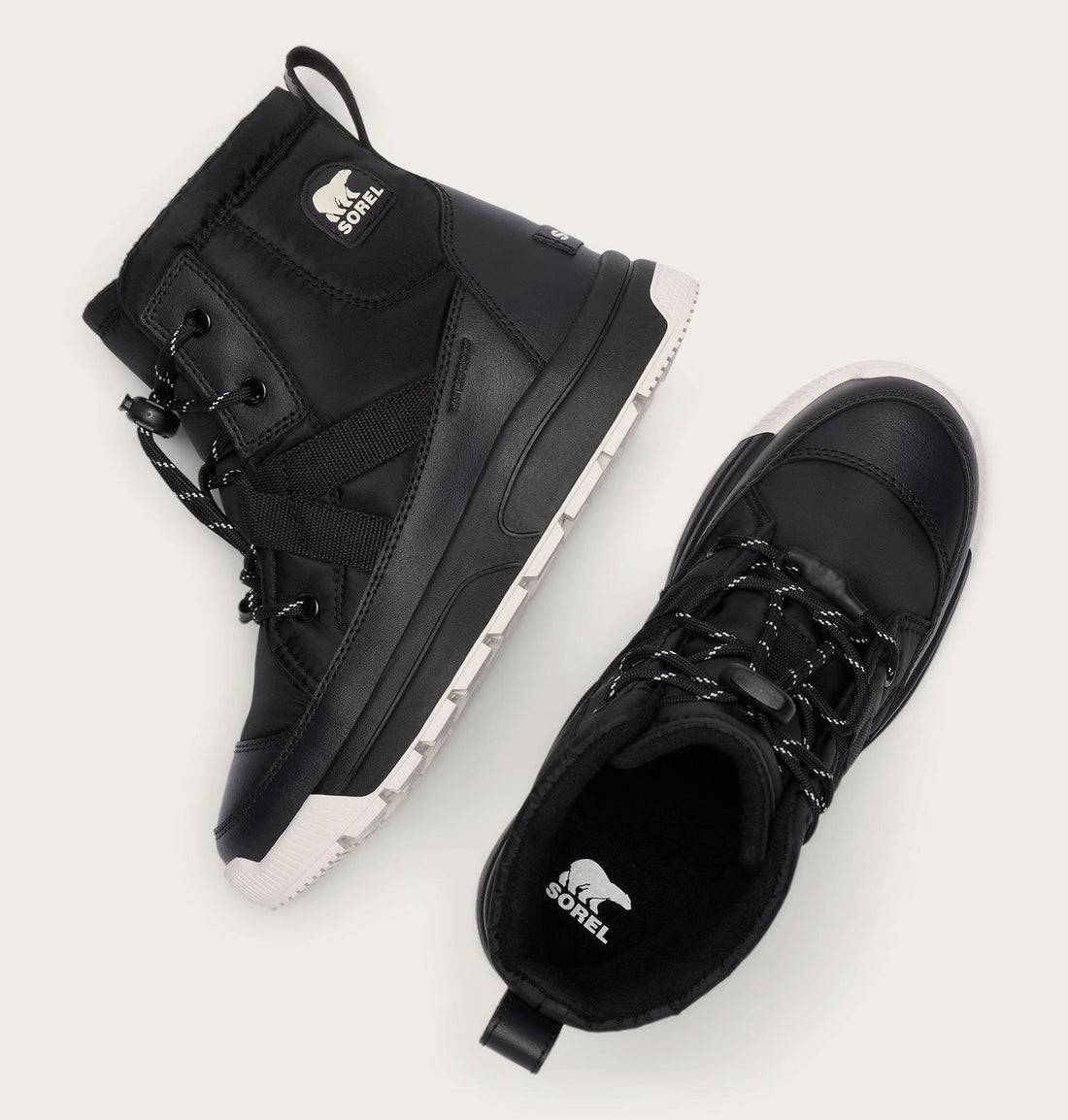 Sorel Big Kids Whitney III Mid WP Kids Boots Winter in black - product view