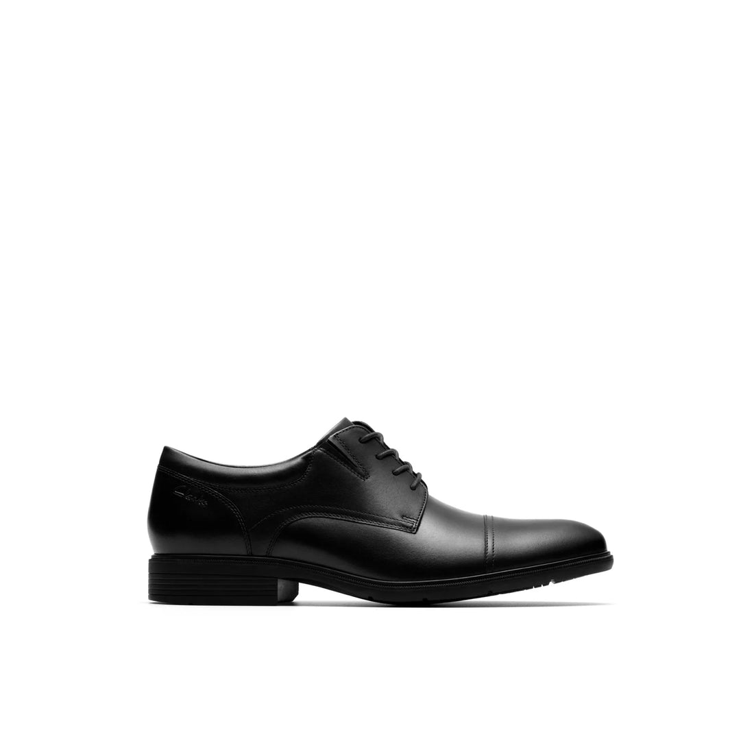 CLARKS Steadwell Cap Black men dress in Black-Leather – product view