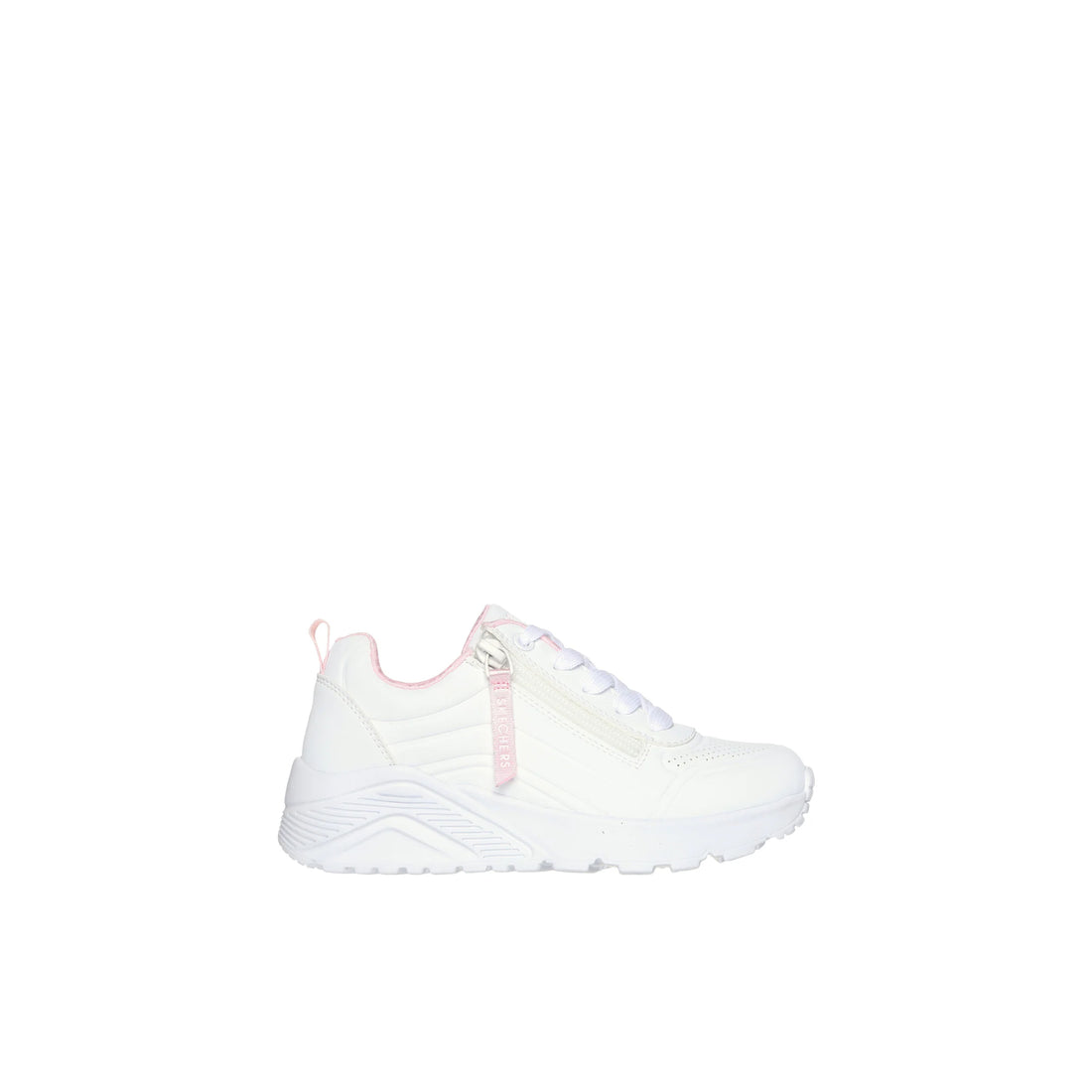 SKECHERS Uno-Lite-Easy-Zip kids sneaker in white – product view