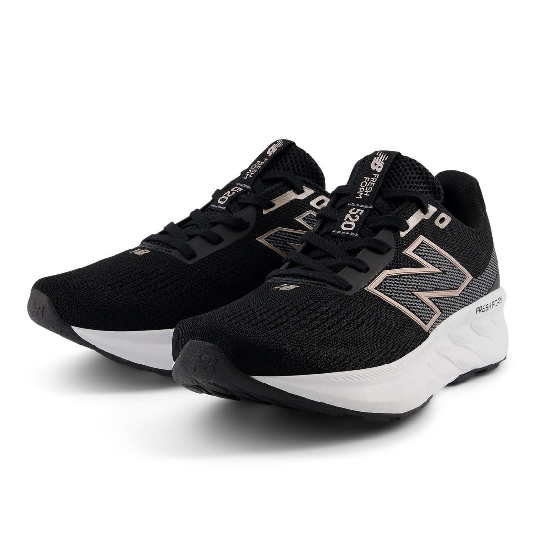 NEW-BALANCE Fresh Foam 520 v9 W women performance in Black/Castlerock/Metallic-Rose – product view