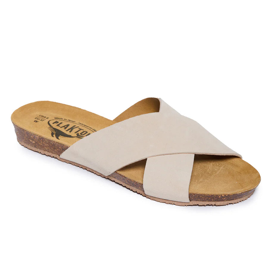 PLAKTON Faro W Femmes Sandales Slides beige Suede