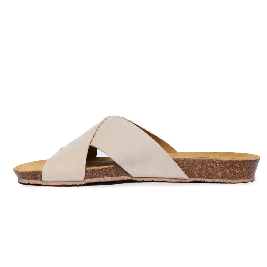 PLAKTON Faro W Femmes Sandales Slides Orange Suede