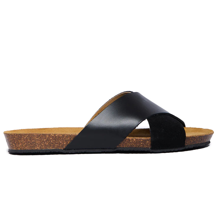 PLAKTON Faro W Women Sandals Slides Black leather