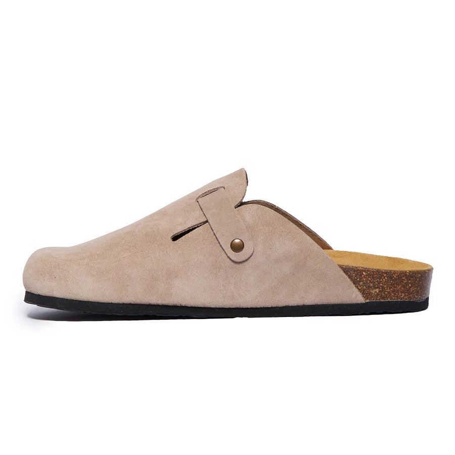 PLAKTON Blogg Clog mules W Femmes Sandales Casual taupe gray Suede