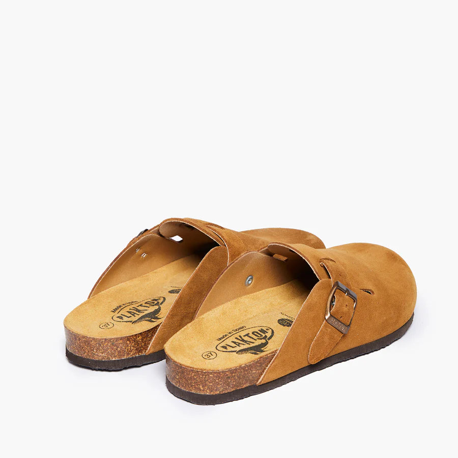 PLAKTON Blogg Clog mules W Femmes Sandales Casual Dark Tan Suede