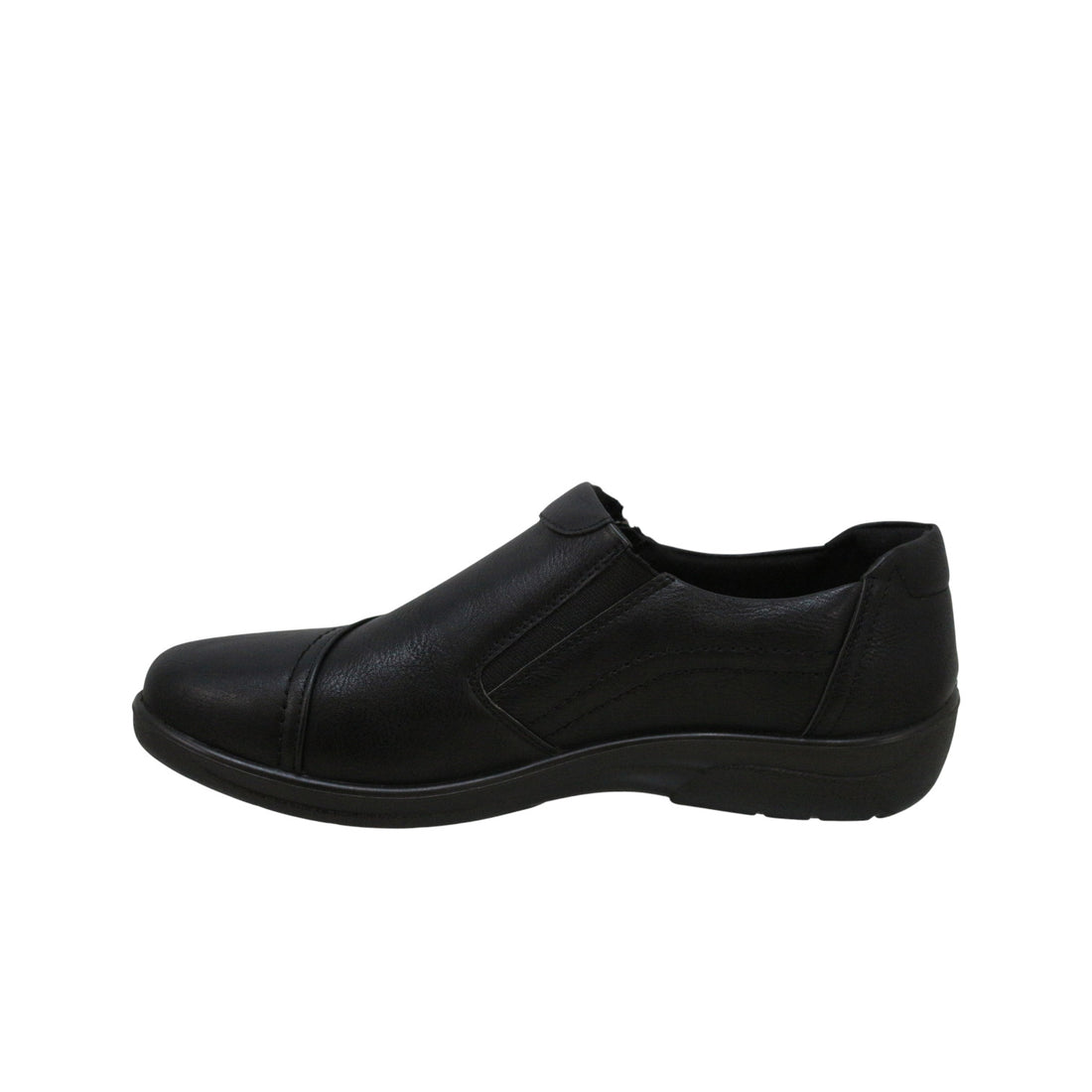 SOFT COMFORT Billie Jean Women Casual Comfort flat Shoe in Black with zipper - product view